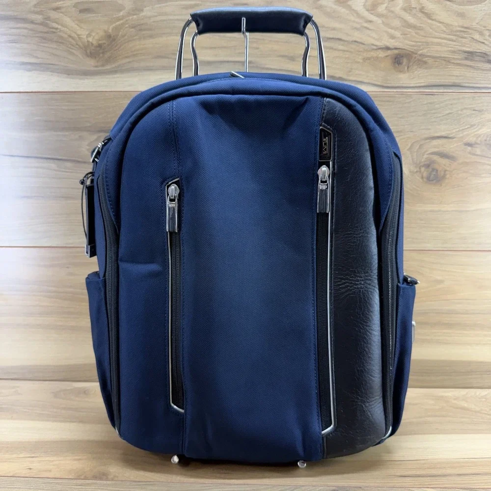 TUMI Arrive Logan Backpack Blue Black Travel Business Professional Commute